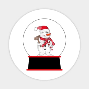 CHRISTMAS Snowman Snowglobe Magnet